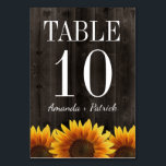Rustic Wood Sunflower Wedding Table Number Cards<br><div class="desc">Rustic Wood Sunflower Wedding Table Number Cards - to order,  you need to create a new table number for each one that you need then add to your cart.  Repeat for each number.</div>