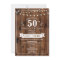 Rustic Wood Surprise Birthday Party 50th Invite