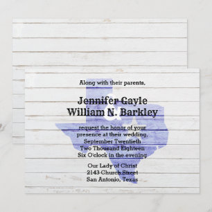 Rustic Wood Texas State Wedding Invitation 2