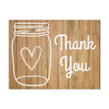 Rustic Wood Thank You Mason Jar Country Wedding