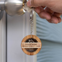 Rustic Wood Tone Contractor Logo