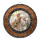 Rustic Wood Tone Family Name Photo Dart Board