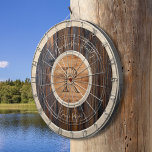 Rustic Wood Tone Monogram Brown Dart Board<br><div class="desc">This Rustic Wood Tone Monogram Dart Board is a great addition to your family game room. Fun game for hours of entertainment. Customize with your name.
(Simulated wood graphic design)</div>