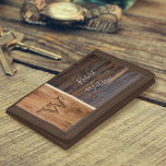 Rustic Wood Tone Monogram Trifold Wallet<br><div class="desc">Keep your money and cards with a classic look of wood tones with the Rustic Wood Tone Monogram trifold.
Personalize with your Monogram & name.</div>