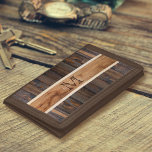 Rustic Wood Tone Stripe Brown Trifold Wallet<br><div class="desc">Personalize the Rustic Wood Tone Stripe Brown Design wallet with your monogram. Makes an excellent gift for him or a promotional item.</div>
