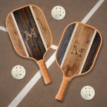 Rustic Wood Tone Stripe Vertical Pickleball Paddle<br><div class="desc">The Rustic Wood Tone Vertical Stripe Pickleball Paddle is a great addition to your outdoor activities. Personalize this graphic design with your monogram and name. Makes an excellent gift.</div>