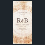 Rustic Wood Tree bark Custom Names Wedding Party  Program<br><div class="desc">Set the tone for your rustic celebration with these Rustic Wood Tree Bark Custom Wedding Party and Program Cards. Featuring a natural tree bark print background,  personalize them with your names,  monogram,  ceremony details,  wedding party names,  and timeline. Perfect for outdoor,  woodland,  or country-style weddings.</div>