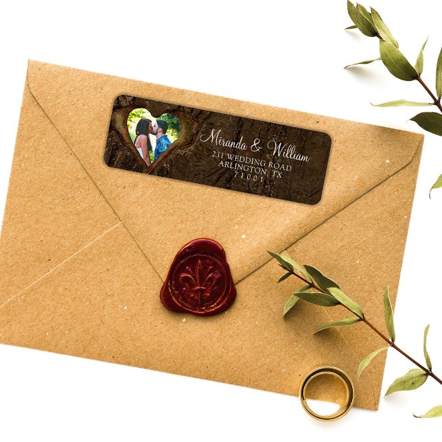 Rustic Wood Tree Heart Wedding Address (Creator Uploaded)