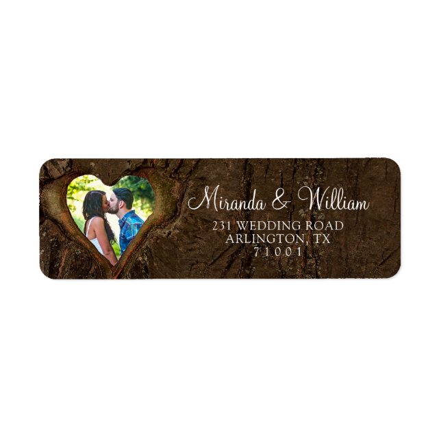 Rustic Wood Tree Mariage Adresse (Devant)