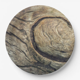 Rustic Wood Tree Ring Disposable Paper Plates