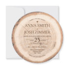 Rustic Wood Tree Stump Cross-Section Barn Wedding