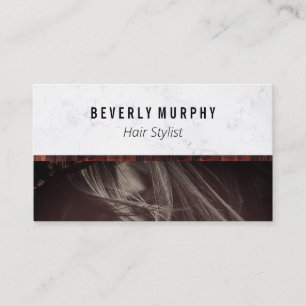 Rustic Wood Trim   Hair Stylist   Marble Modern Loyalty Card