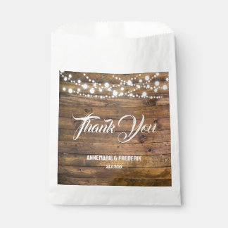 Rustic Wood Twinkle Lights Favour Bag