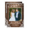 Rustic Wood Twinkle Lights Wedding Photo Thank You