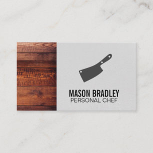 Rustic Wood Utensils Executive Chef Wood Business Card