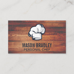 Rustic Wood Utensils Personal Executive Chef Business Card