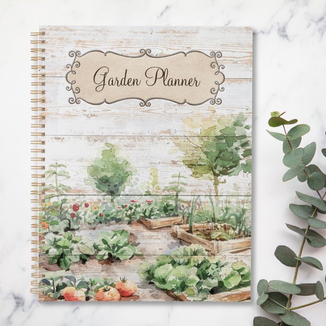 Rustic Wood Vegetable Garden Planner and Journal (In situ)