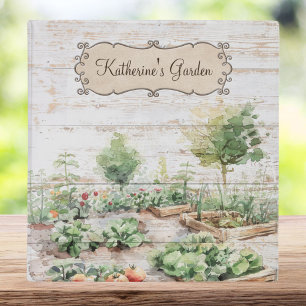 Rustic Wood Vegetable Garden Planner and Journal Binder