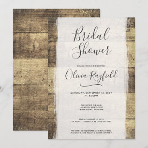 Rustic Wood Vintage Barn Bridal Shower Invitation