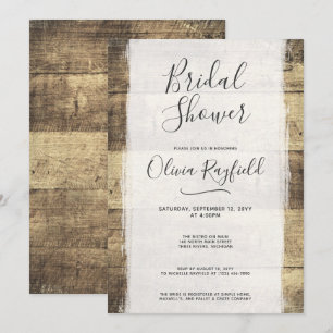 Rustic Wood Vintage Barn Bridal Shower Invitation