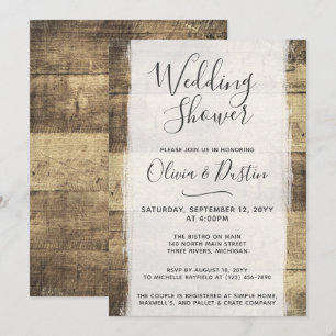 Rustic Wood Vintage Barn Wedding Shower Invitation
