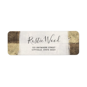 Rustic Wood Vintage Country Farm Return Address