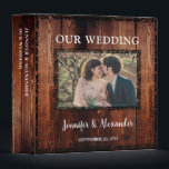 Rustic wood vintage frame country photo wedding binder<br><div class="desc">Rustic wood with vintage frame bride & groom wedding album.
You can add your own text,  photo,  names and date to personalize the album.</div>