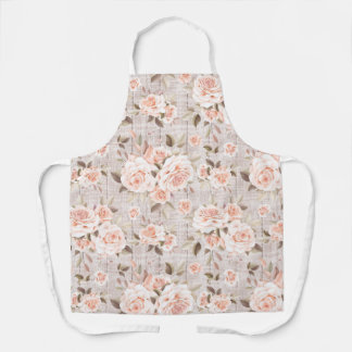 Rustic Wood & Vintage Roses Romantic Shabby Chic Apron