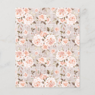 Rustic Wood & Vintage Roses Shabby Scrapbook Paper