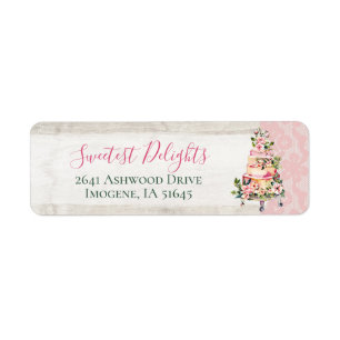 Rustic Wood Watercolor Mariage Cake Bakery Adresse