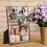 Rustic Wood We Love You Grandma Grandkids 6 Photo Plaque<br><div class="desc">Customized photo plaque gift for grandma personalized with grandchildren photos and names.Makes a special, memorable and unique keepsake gift for holidays, birthday, grandparents day, mothers day and Christmas.</div>