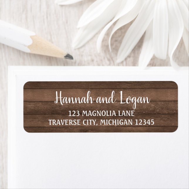 Rustic Wood Wedding Address (Insitu)