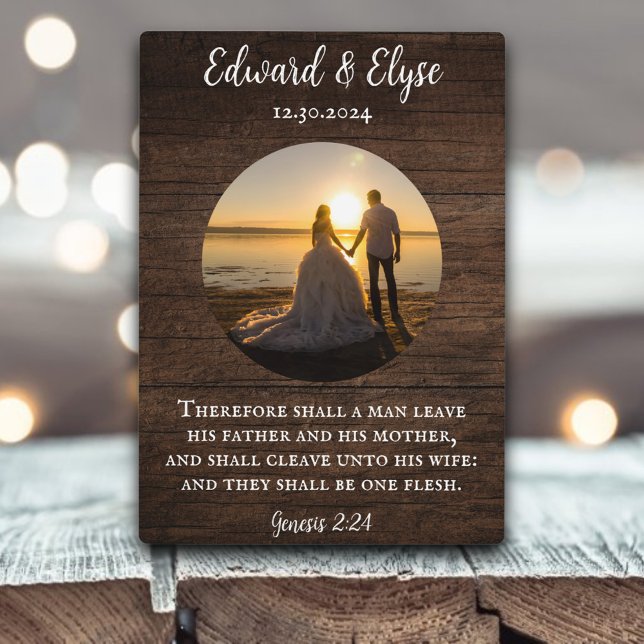 Rustic Wood Wedding Anniversary Custom Photo Frame (Creator Uploaded)