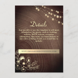 Rustic Wood Wedding Details Website Enclosure Card