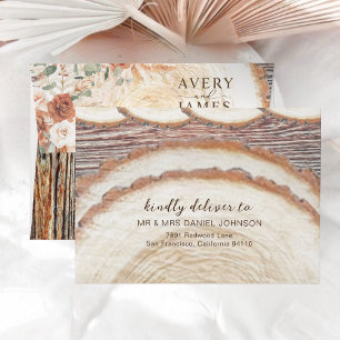 Rustic Wood Wedding Envelope   Birch Coconut Grain