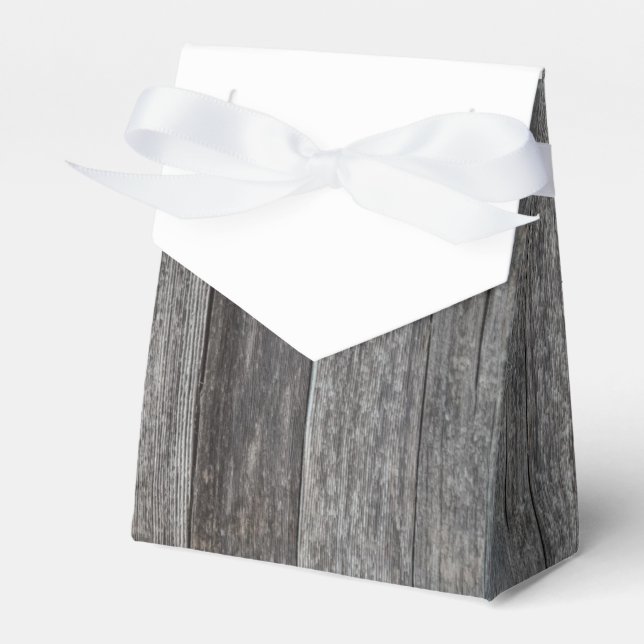 Rustic Wood Wedding Favor Box (Front Side)