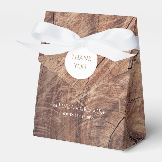 Rustic Wood Wedding Favor Box (Front Side)