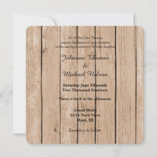 Rustic Wood Wedding Invitation