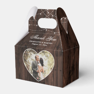 Rustic Wood Wedding Photo Favor Box