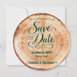 Rustic Wood Wedding Photo Save the Date Card