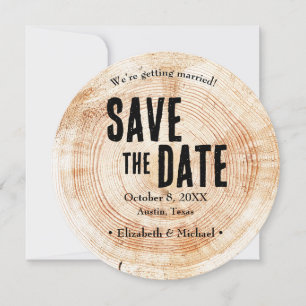 Rustic Wood Wedding QR code website Save the date Invitation