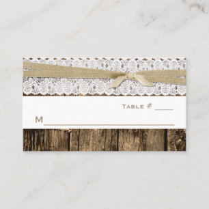 Rustic Wood Wedding Reception Place Card