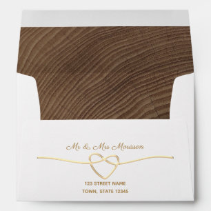 Rustic Wood Wedding Return Address Envelope