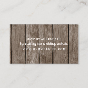 Rustic Wood wedding rsvp website card