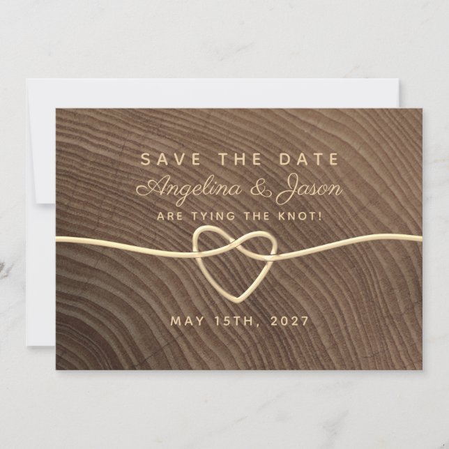 Rustic Wood Wedding Save The Date (Front)