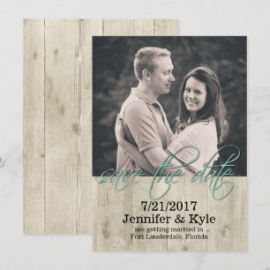 Rustic Wood Wedding Save the Date Announcement