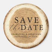 Rustic Wood Wedding Save the Date Magnet