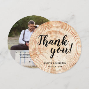 Rustic Wood Wedding Thank you Custom Photo Message