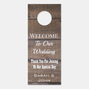 Rustic Wood Wedding Welcome Door Hanger