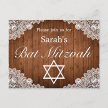 Rustic Wood & White Lace Bar Bat Mitzvah